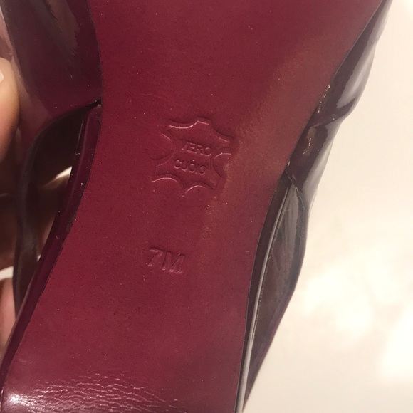 VIA SPIGA purple patent leather sling back heel 7 - Picture 8 of 8